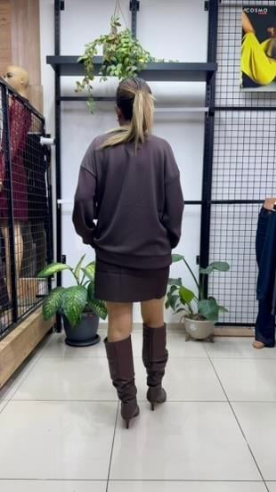 MODAL KAHVERENGİ TAŞLI SWEAT