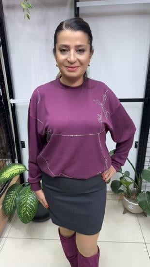 MODAL TAŞLI MÜRDÜM SWEAT