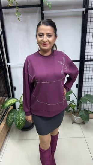 MODAL TAŞLI MÜRDÜM SWEAT