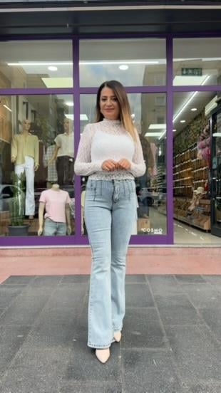 PENSLİ ANTRASİT İSPANYOL PAÇA KOT PANTOLON