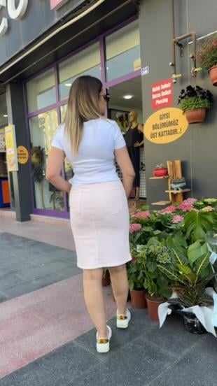 ŞEHİR BOY PEMBE KOT ETEK
