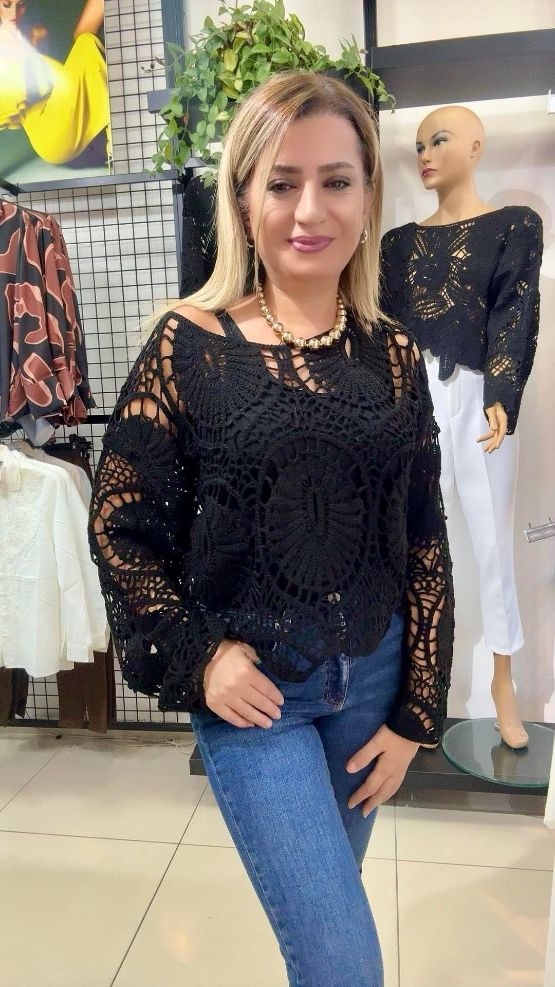 SİYAH MOTİFLİ FİLE KAZAK