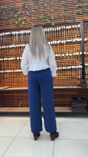 TENSEL LACİVERT KOT PANTOLON