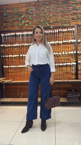 TENSEL LACİVERT KOT PANTOLON