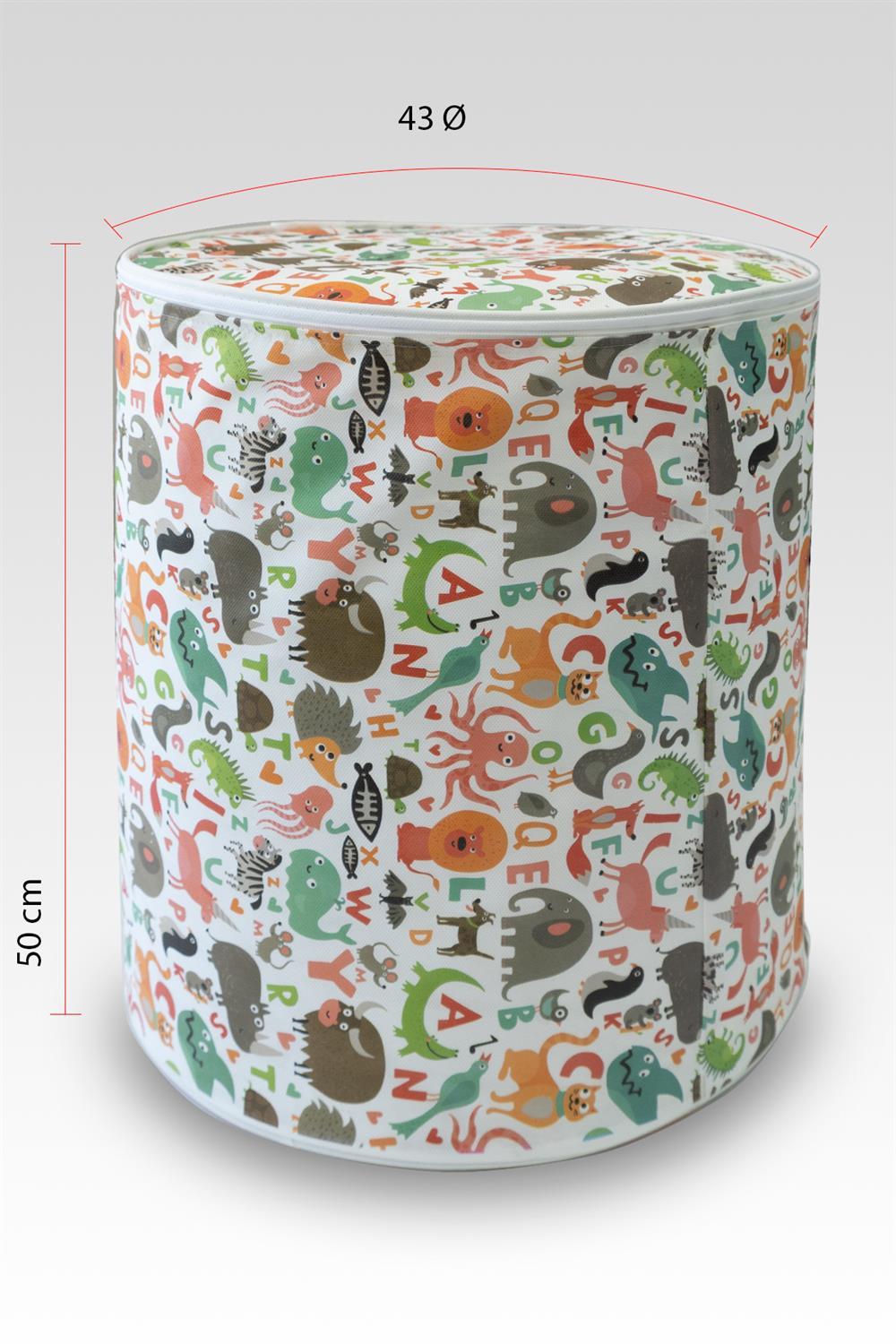 Vedsey Home Organizer3'lü Set 50x70x25 - 50x45 Çocuk Hayvan Baskılı Organizer Düzenleyici Set