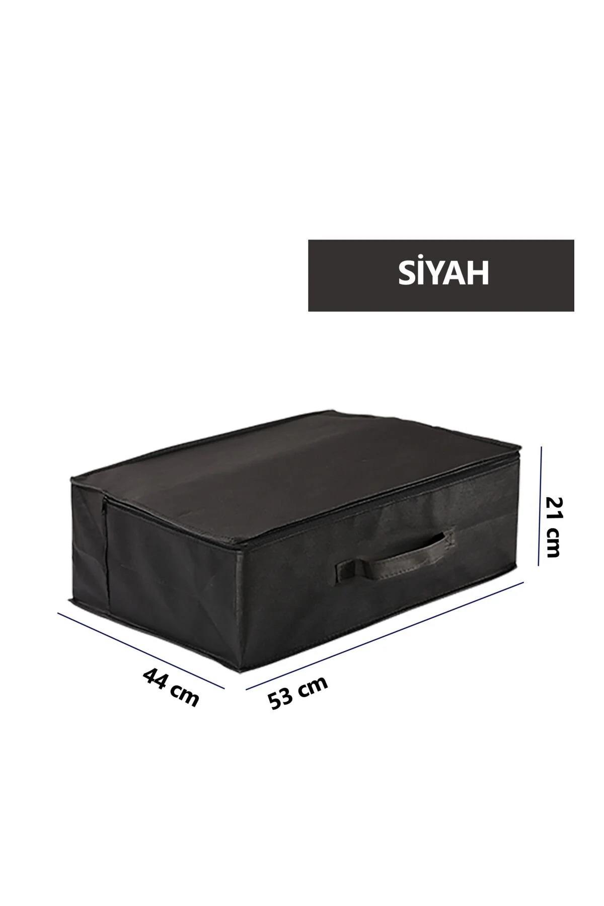 Vedsey3'lü Set 53 x 44 x 21 Cm Baza Altı & Dolap İçi Organizer, Yorgan & Yastık Düzenleyici Hurç Siyah