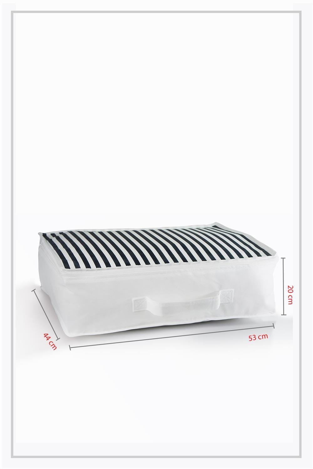 Vedsey Home Organizer3'lü Set Düzenleyici Yorgan Hurcu Lacivert Çizgili 53x44x20