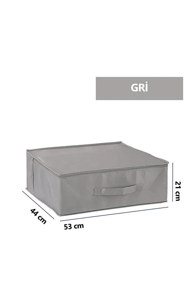 Vedsey53 X 44 X 21 Cm Baza Altı & Dolap Içi Organizer, Yorgan & Yastık Düzenleyici Hurç Gri