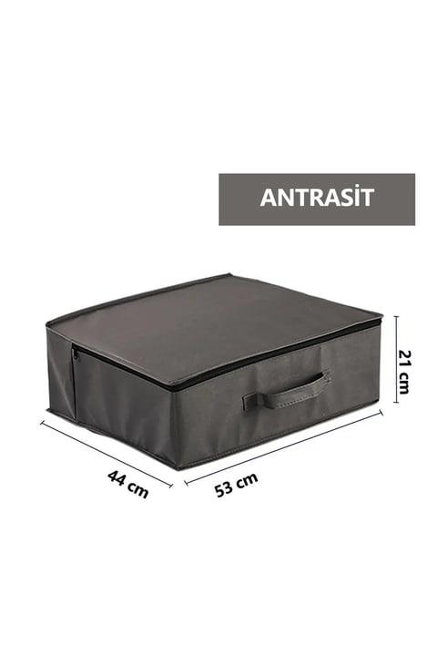 Vedsey53 x 44 x 21 Cm Baza Altı & Dolap İçi Organizer, Yorgan & Yastık Düzenleyici Hurç Antrasit Gri