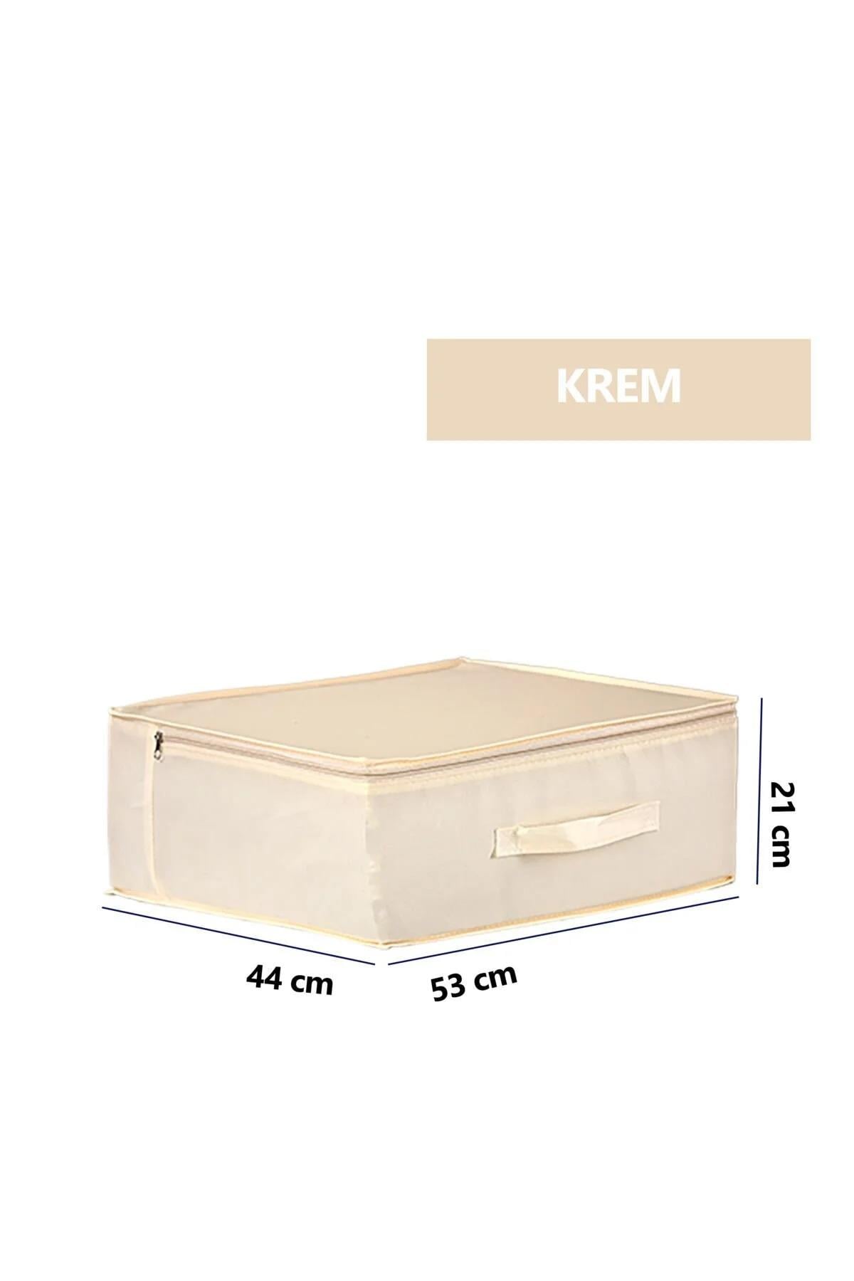 Vedsey53 x 44 x 21 Cm Baza Altı & Dolap İçi Organizer, Yorgan & Yastık Düzenleyici Hurç Krem