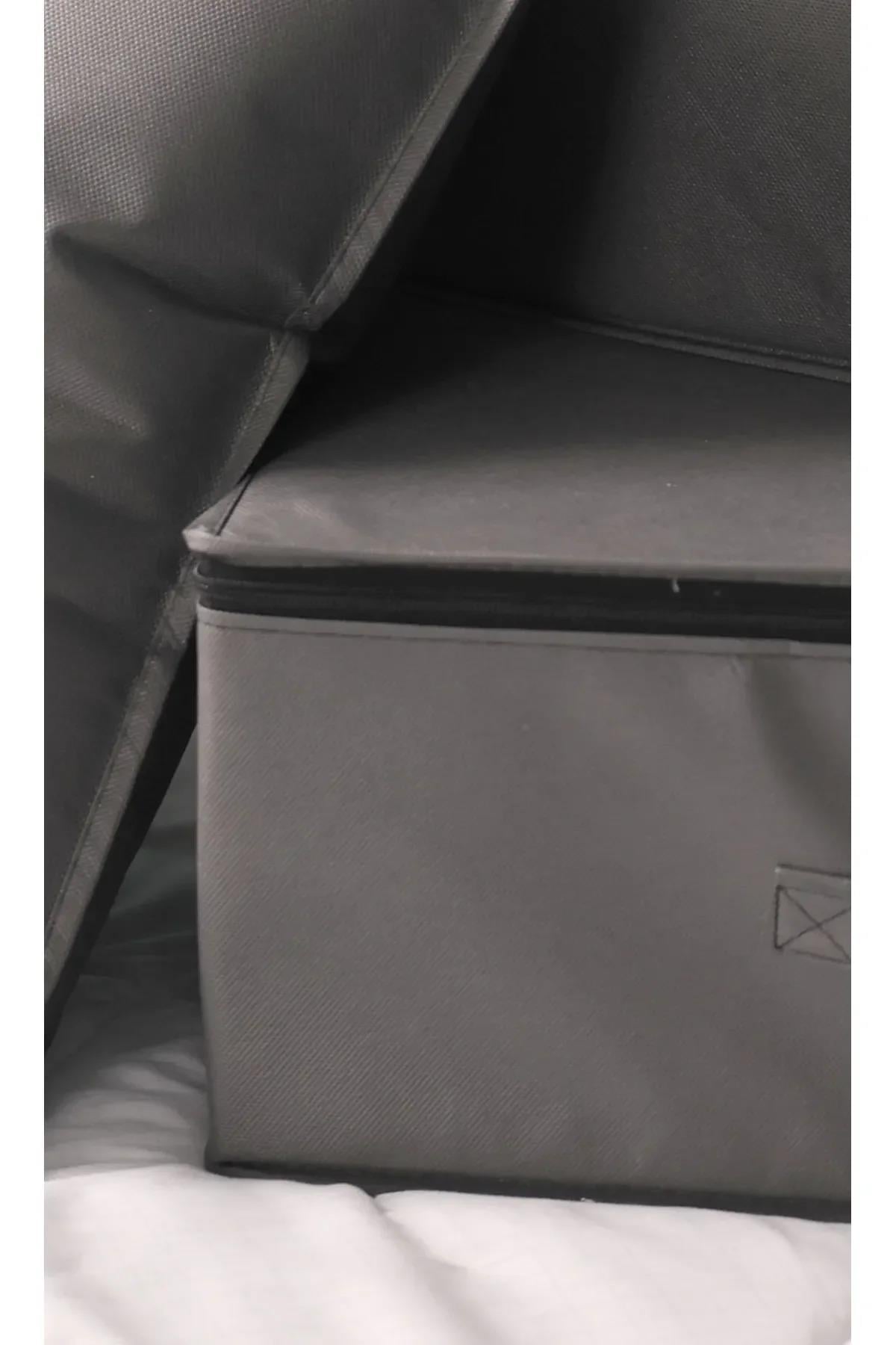 Vedsey5'li Set 53 x 44 x 21 Cm Baza Altı & Dolap İçi Organizer, Yorgan & Yastık Düzenleyici Hurç Antrasit