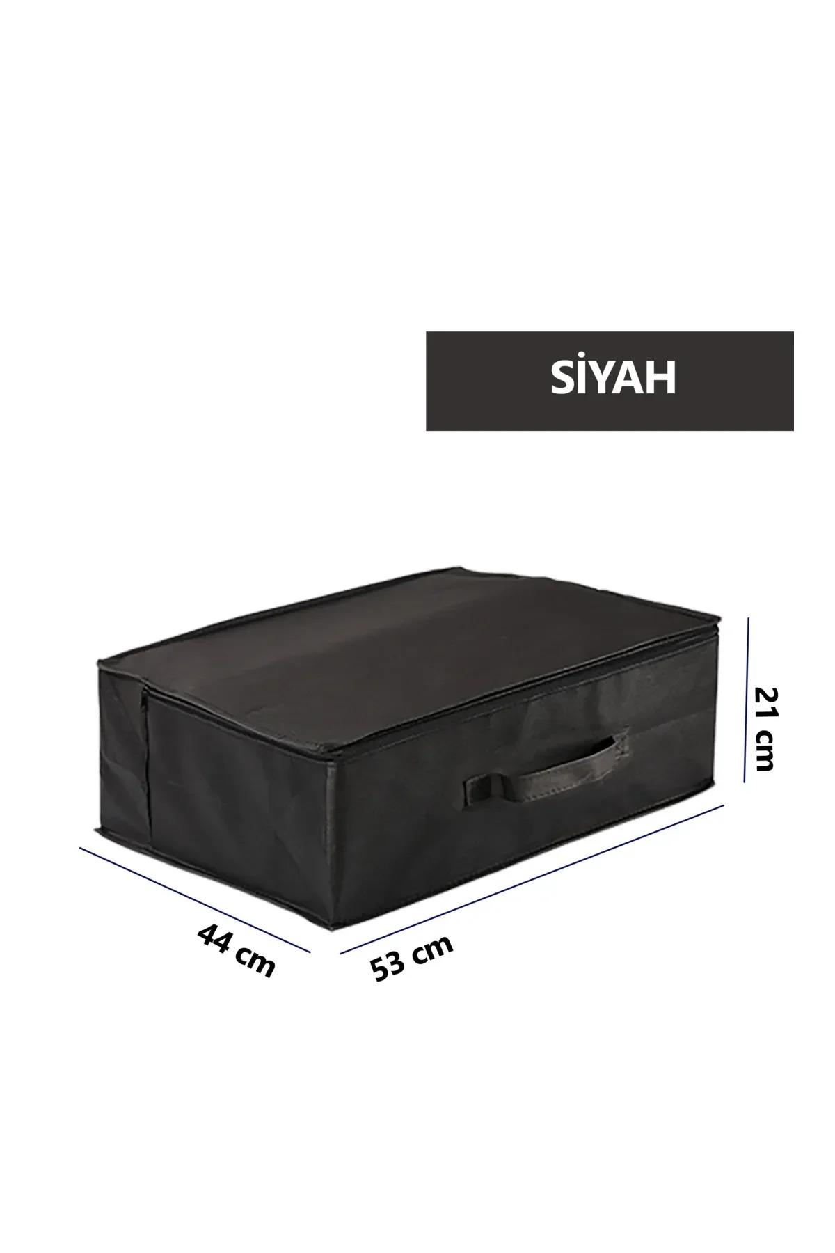 Vedsey5'li Set 53 X 44 X 21 Cm Baza Altı & Dolap Içi Organizer, Yorgan & Yastık Düzenleyici Hurç Siyah
