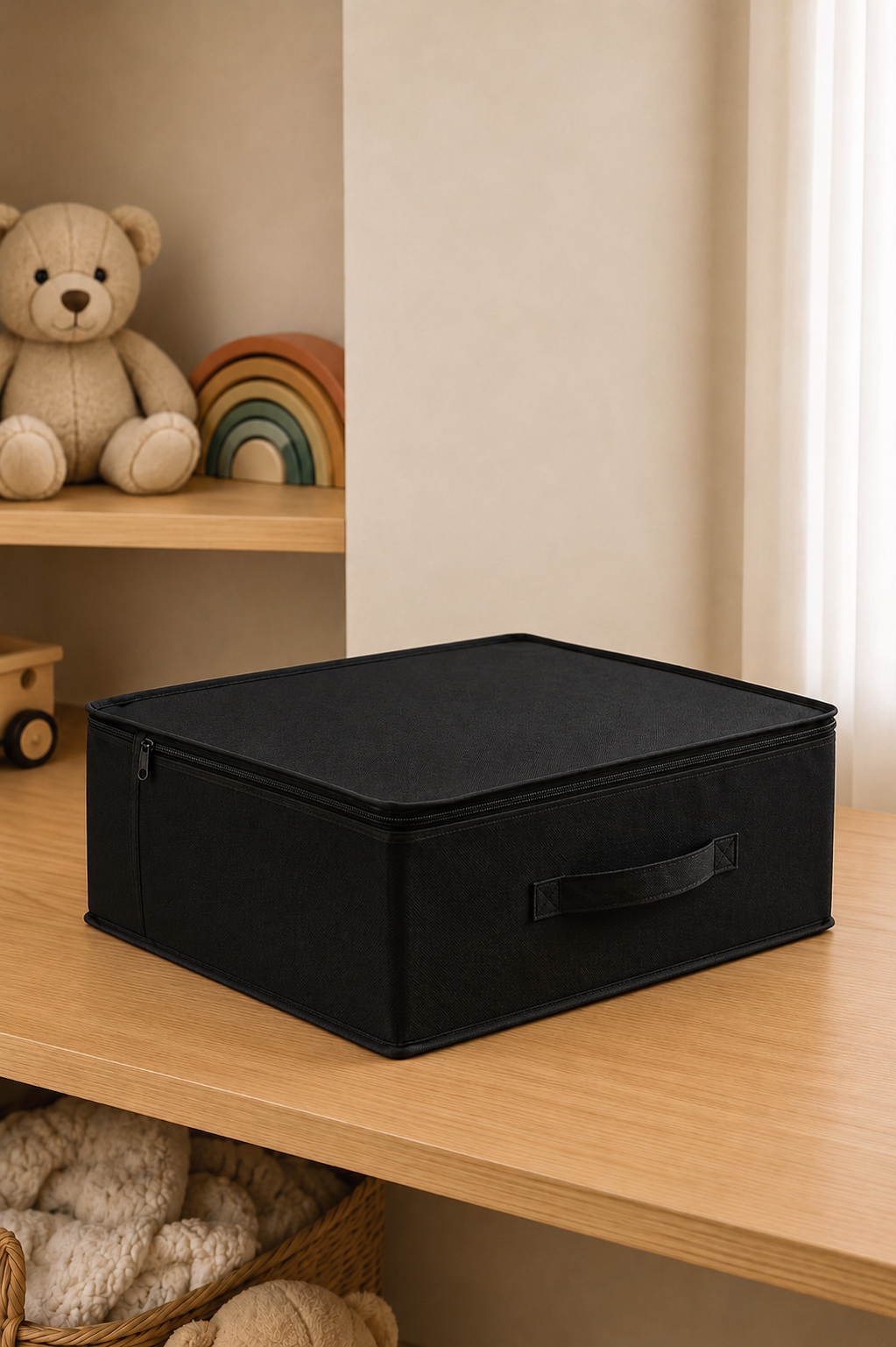 Vedsey5'li Set 53x44x20 Cm Home Organizer Çekyat & Baza Altı Düzenleyici Hurç Siyah