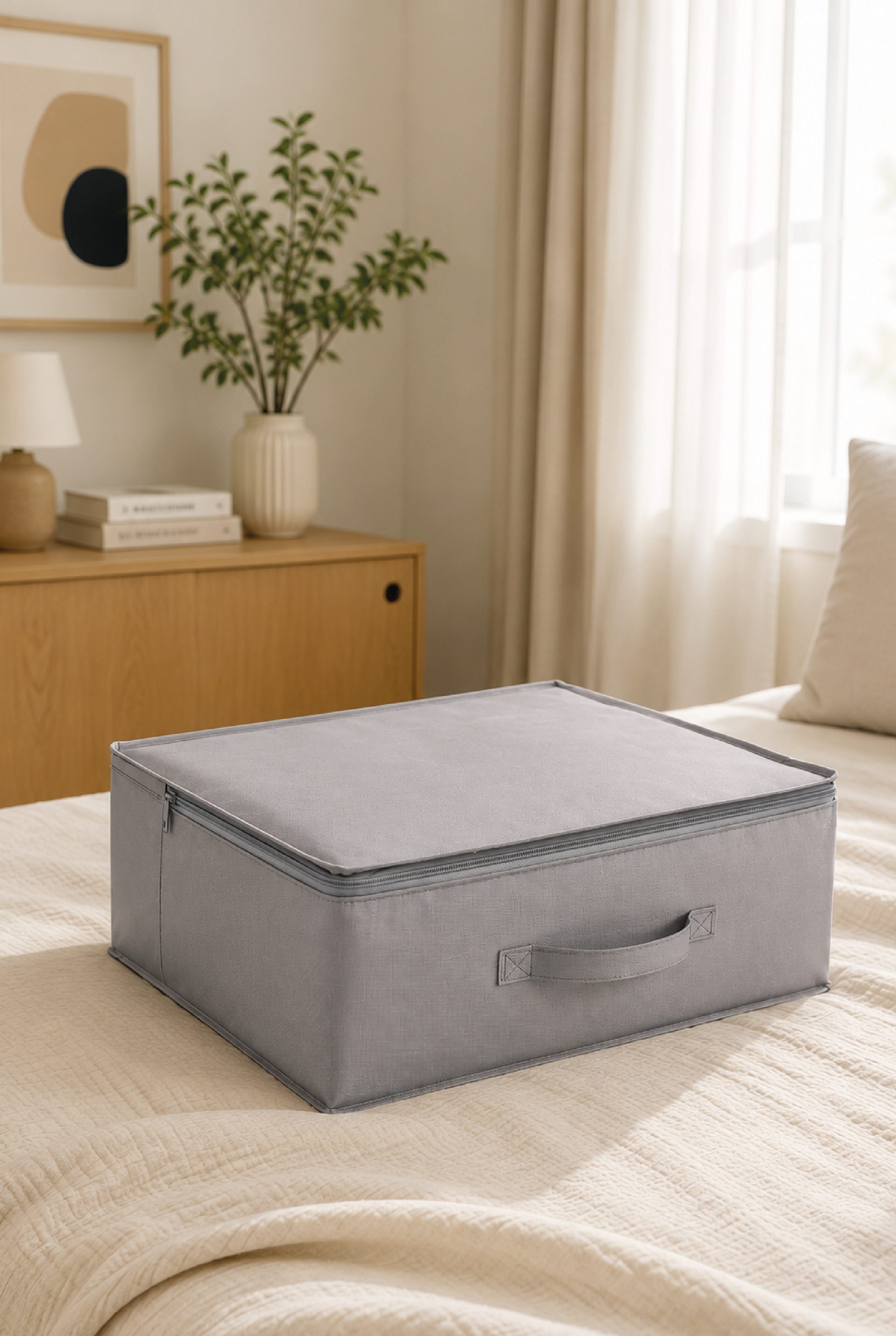 Vedsey5'li Set 53x44x20 Cm Home Organizer Çekyat & Baza Altı Hurç Gri