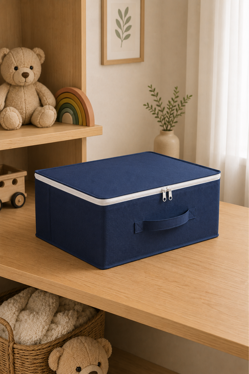 Vedsey5'li Set 53x44x20 Cm Home Organizer Çekyat & Baza Altı Düzenleyici Hurç Lacivert