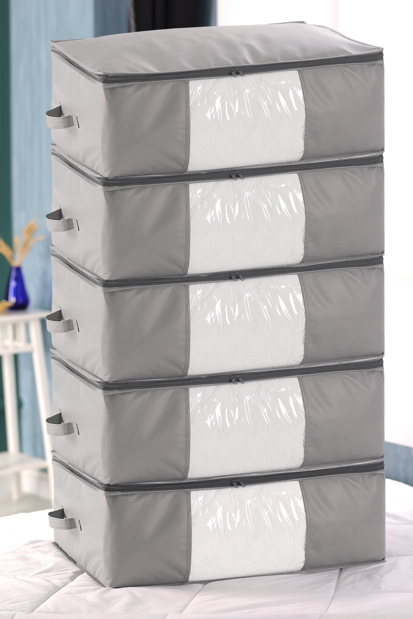 Vedsey Home Organizer5'li Set Baza Altı Düzenleyici Büyük Boy Hurç Gri 70x50x25 Cm