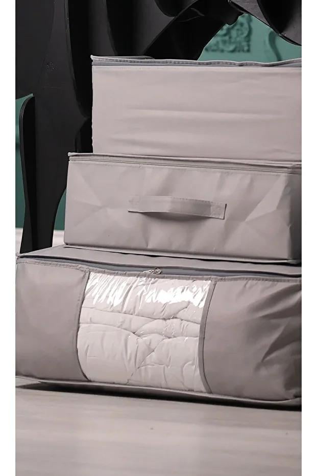 Vedsey Home Organizer5'li Set Baza Altı Düzenleyici Büyük Boy Hurç Gri 70x50x25 Cm