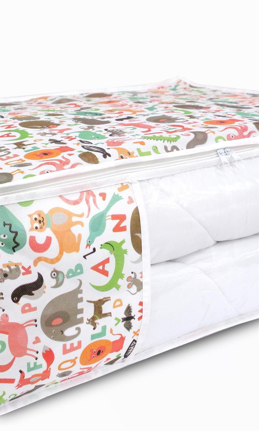 Vedsey Home Organizer5'li Set Baza Altı Düzenleyici Pencereli Büyük Boy Hurç Sevimli Hayvan Desenli 70x50x25 Cm