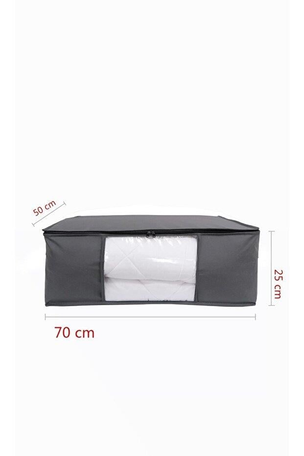 Vedsey Home Organizer5'li Set Baza Altı Düzenleyici Pencereli Büyük Boy Hurç Antrasit Gri 70x50x25 Cm