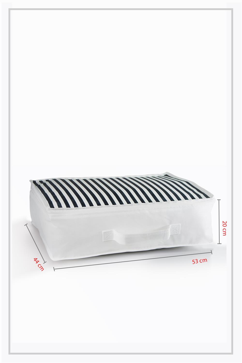 Vedsey Home OrganizerDüzenleyici Yorgan Hurcu Lacivert Çizgili 53x44x20