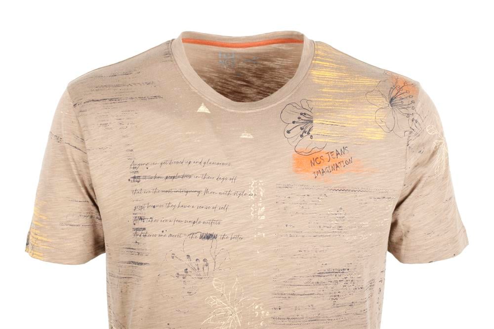  Erkek Vizon Bisiklet Yaka Baskılı Slim Fit %100 Pamuk T-shirt Jeans 1953