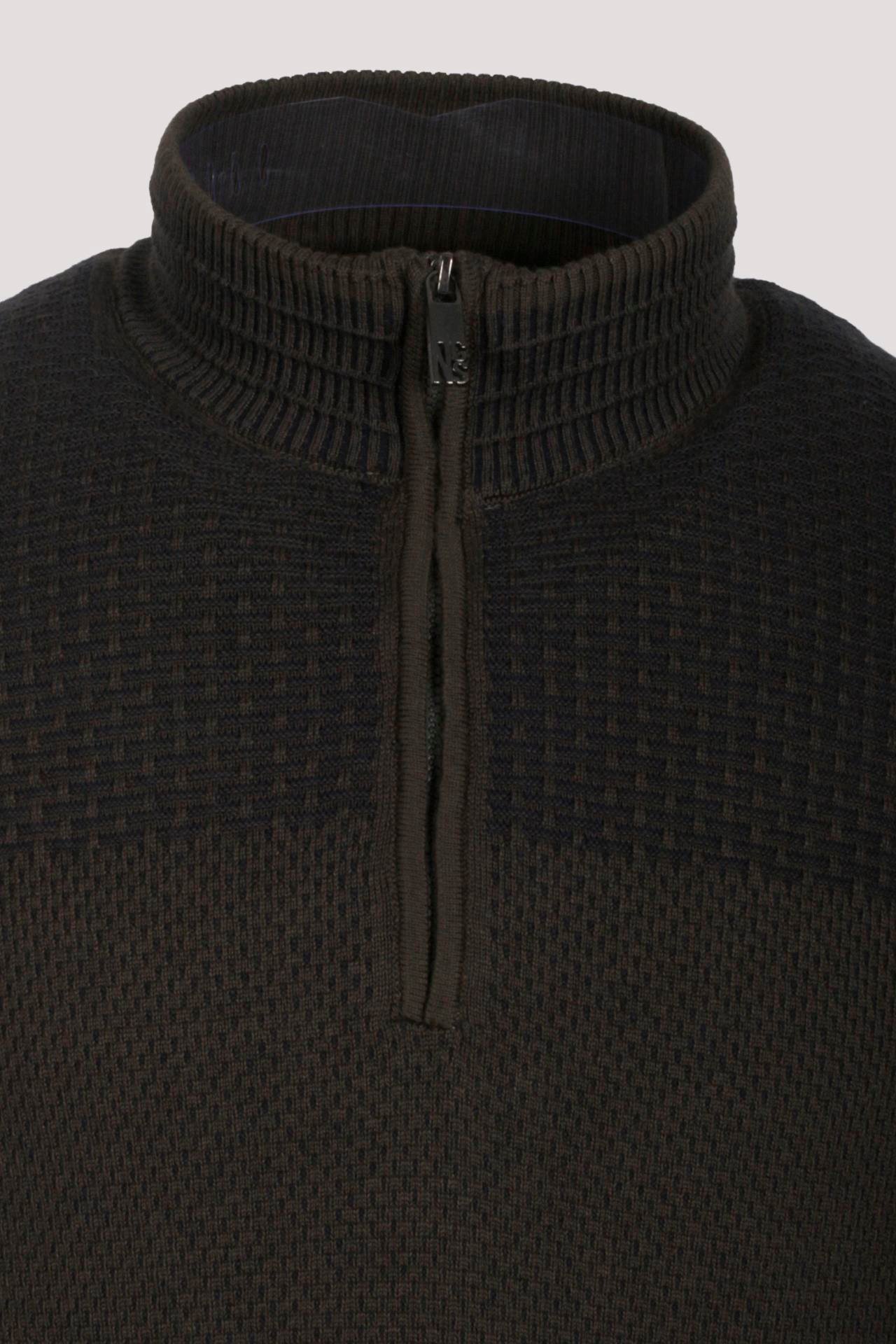  Erkek Yarım Fermuarlı Triko Slim Fit Desenli Pamuklu Knitwear NCS JEANS 3709