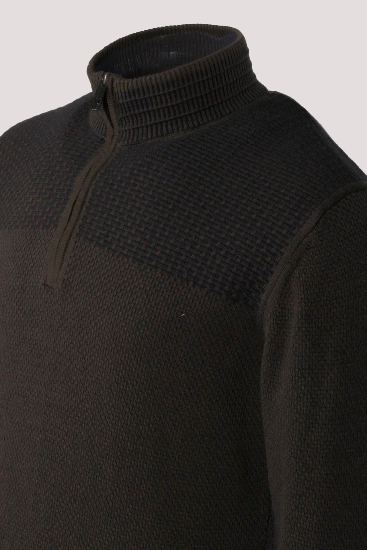  Erkek Yarım Fermuarlı Triko Slim Fit Desenli Pamuklu Knitwear NCS JEANS 3709