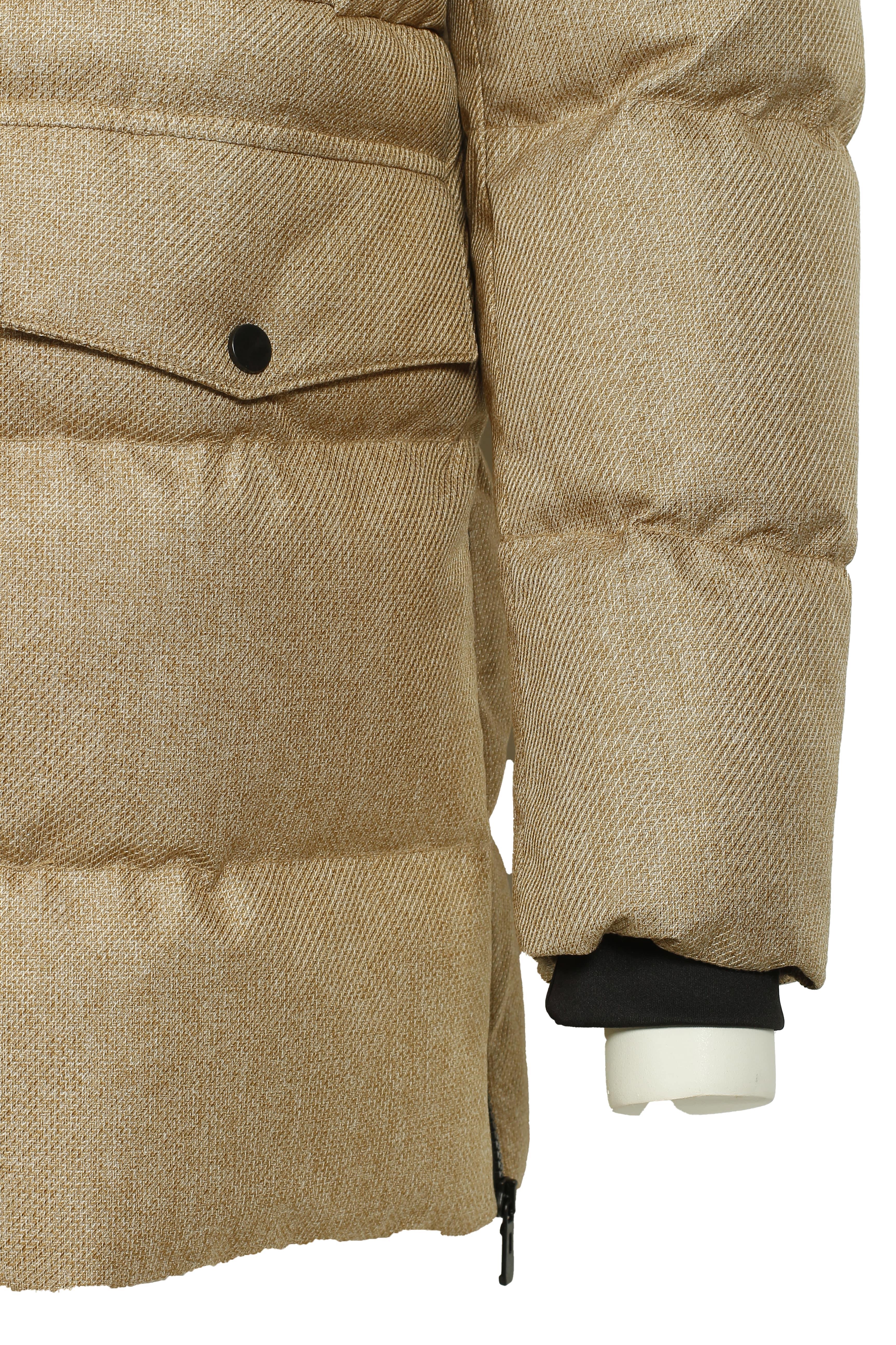 Erkek Bej Kapüşon'lu Termo Dolumlu Su ve Rüzgar İtici Slim Fit Mont NCS JEANS 4991