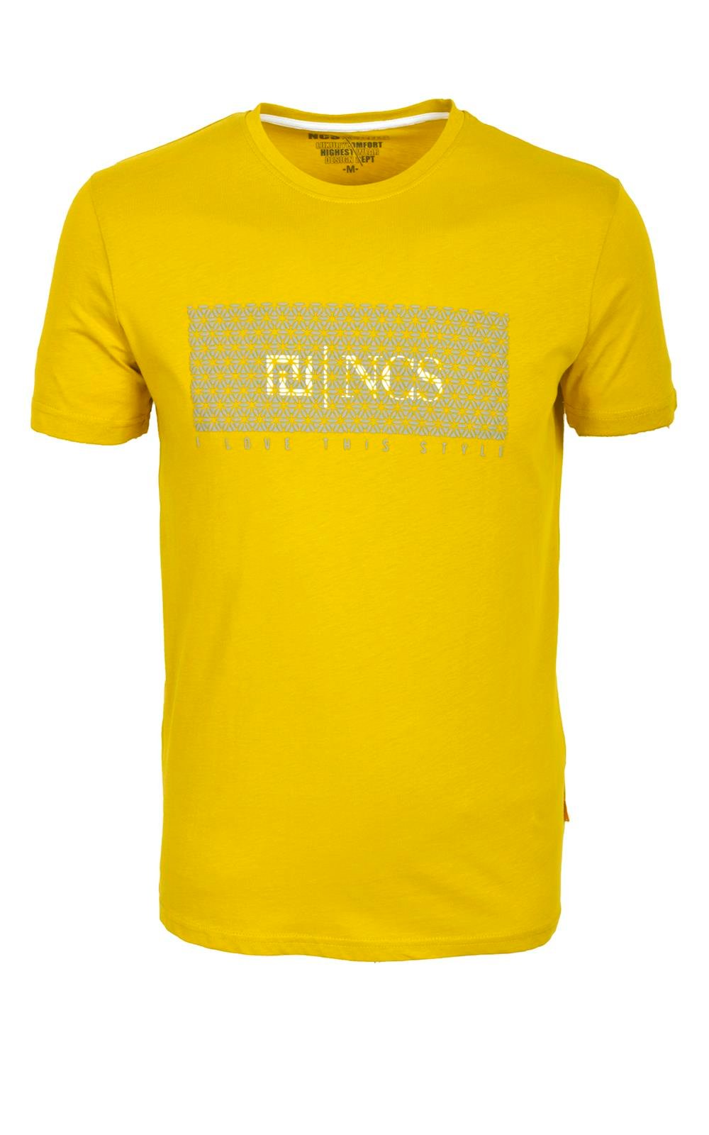 Erkek Citrone Yüksek Baskı Slim Fit Bisiklet Yaka Baskılı %100 Pamuk T-shirt Jeans 1925 