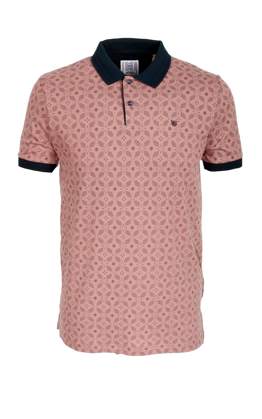 Erkek Gül Kurusu Slim Fit Polo Yaka %100 Pamuk Baskılı T-Shirt NCS JEASN 1111