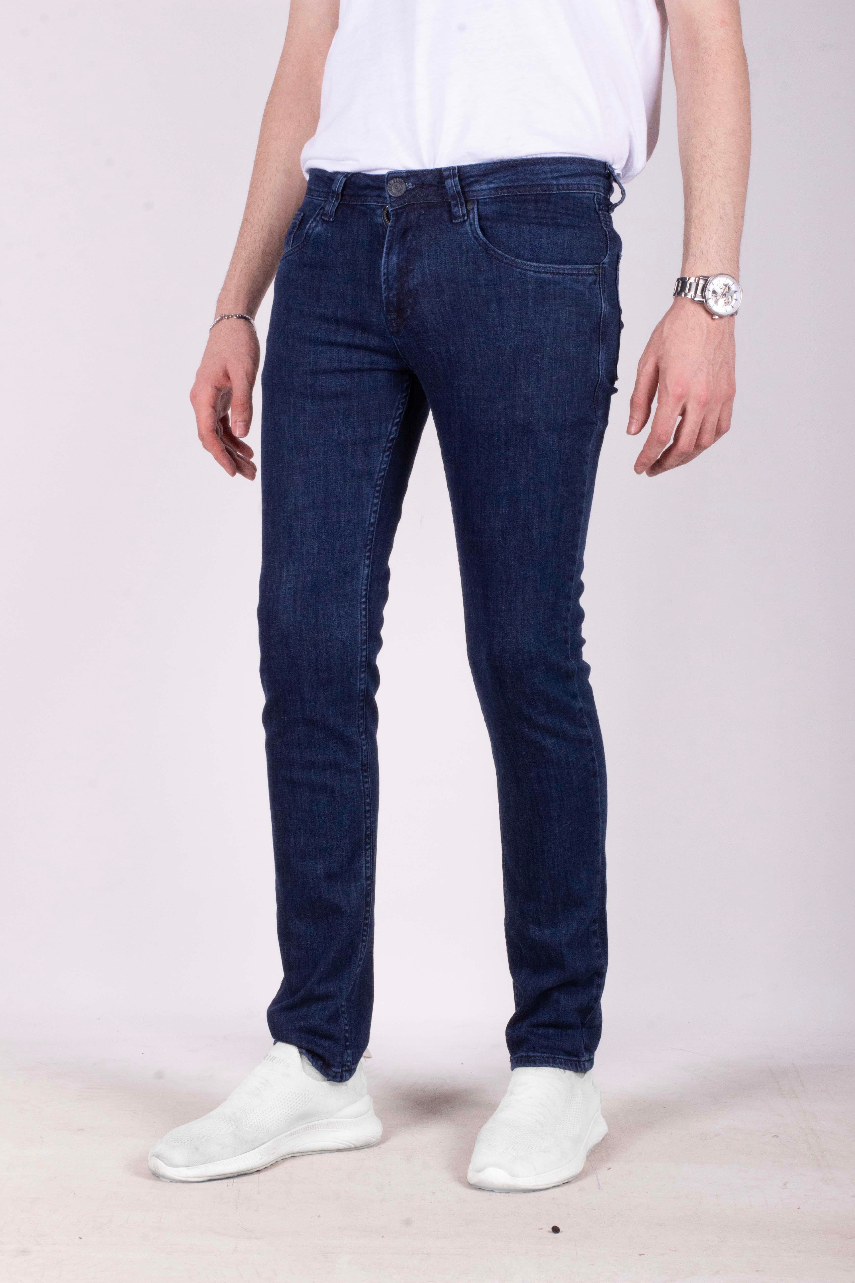 Erkek Kot Pantolon Slim Fit Koyu Mavi Düz Paça 5 Cepli Jean NCS JEANS 2212 6096