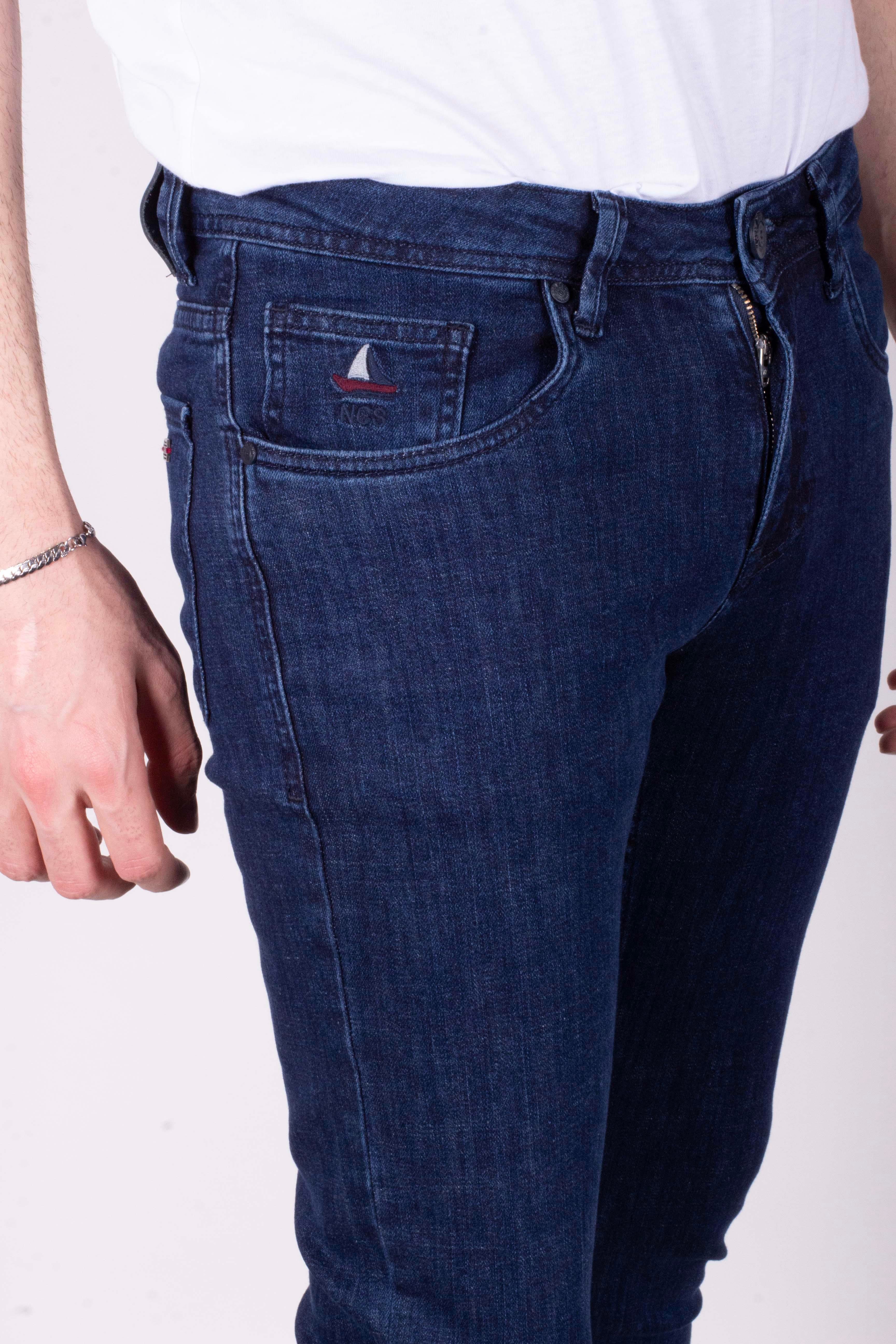 Erkek Kot Pantolon Slim Fit Koyu Mavi Düz Paça 5 Cepli Jean NCS JEANS 2212 6096