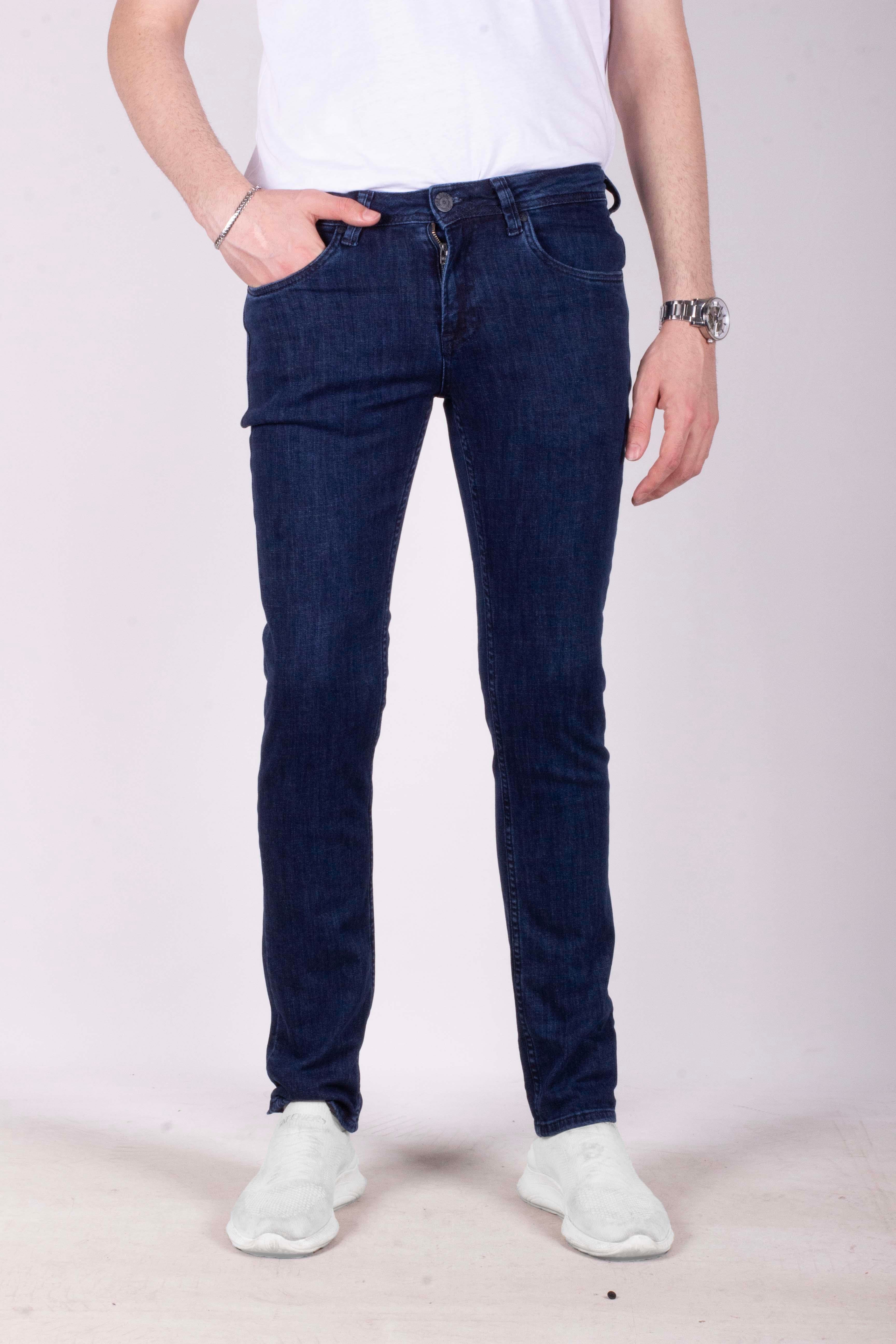 Erkek Kot Pantolon Slim Fit Koyu Mavi Düz Paça 5 Cepli Jean NCS JEANS 2212 6096