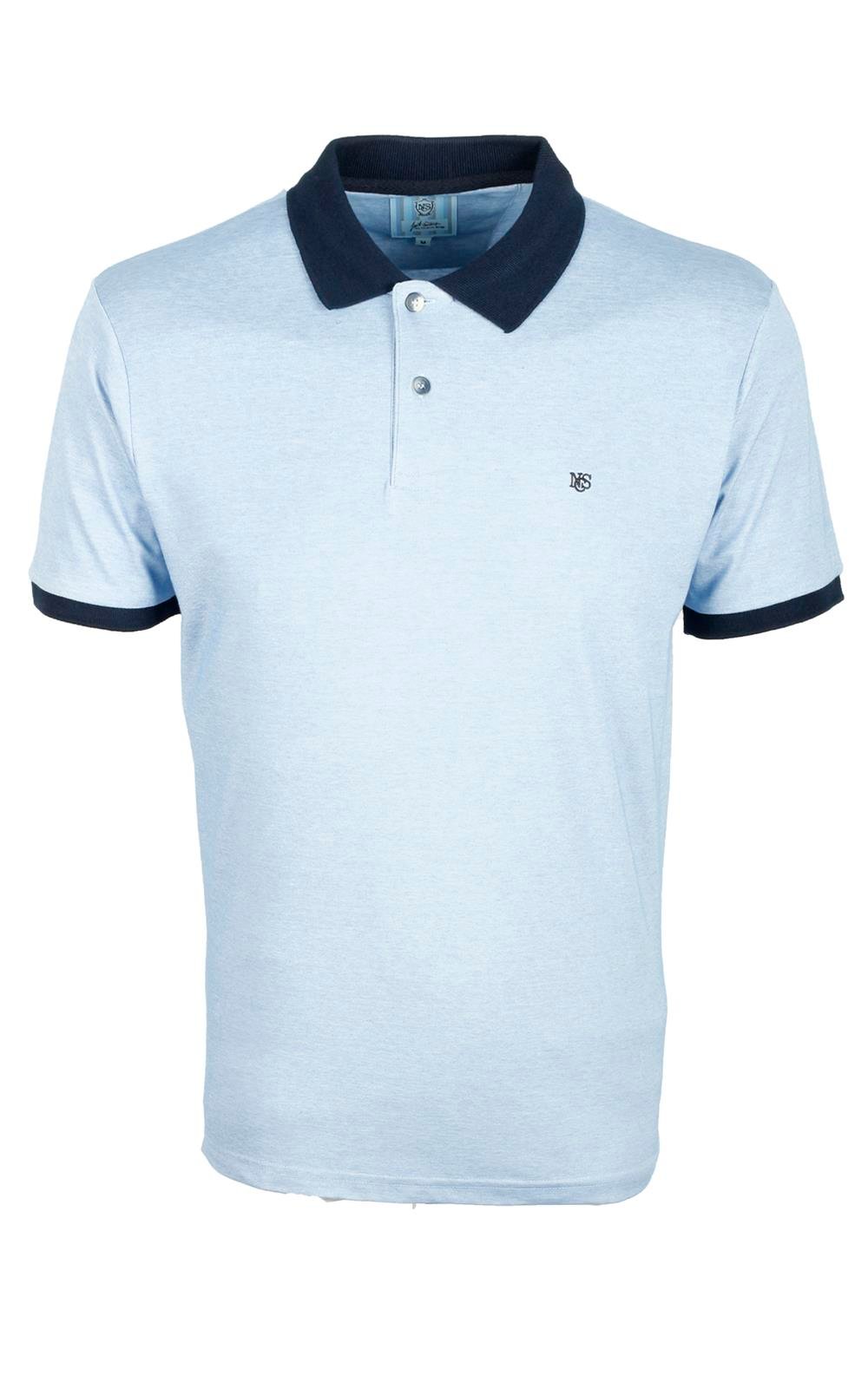 Erkek Mavi Slim Fit Polo Yaka %100 Pamuk T-shirt Jeans 1136