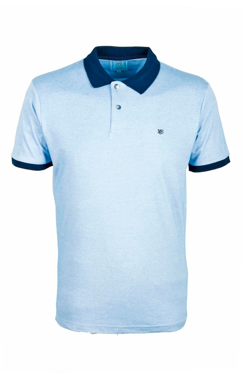 Erkek Mavi Slim Fit Polo Yaka %100 Pamuk T-shirt Jeans 1136