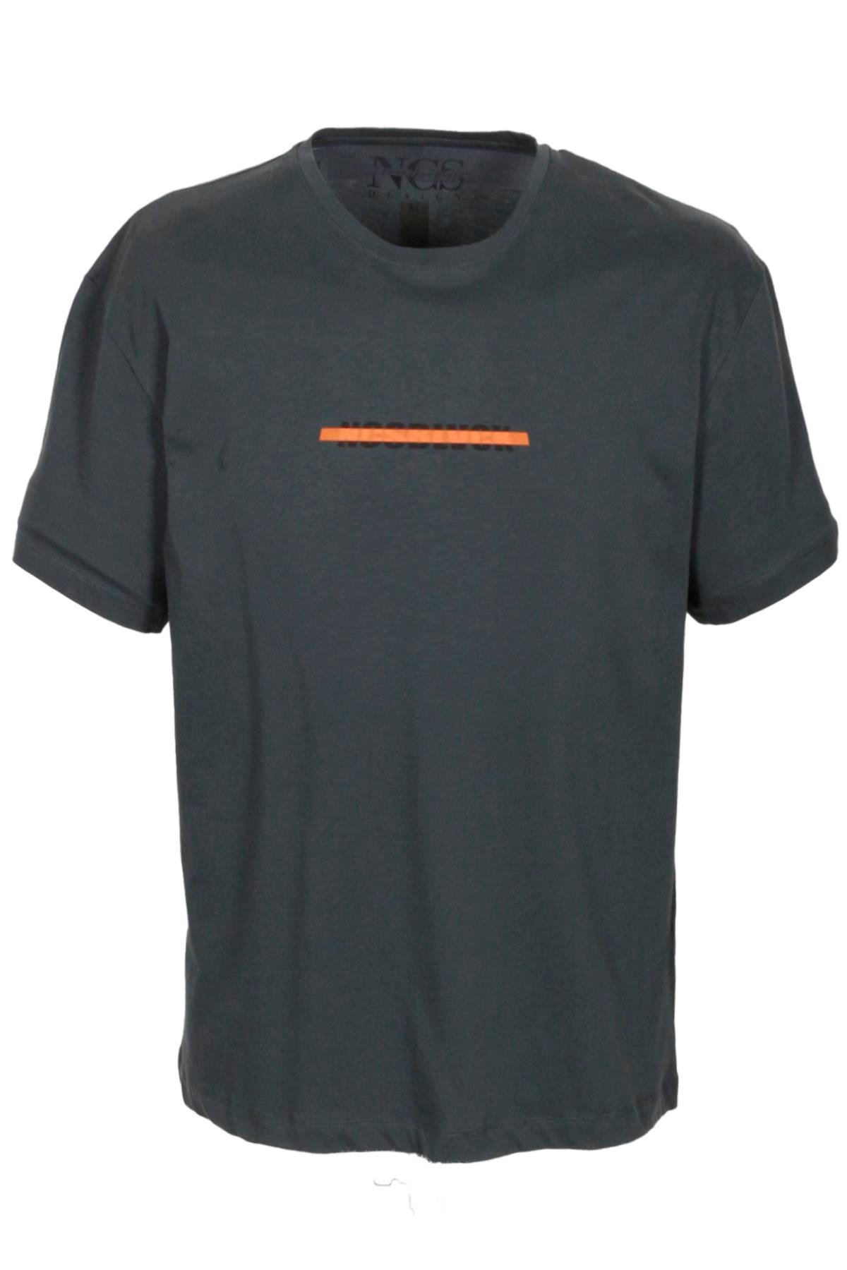 Erkek Oversize Tişört Antrasit Sırt Baskılı Bisiklet Yaka %100 Pamuk Slim Fit Baskılı T-shirt NCS JEANS 1190