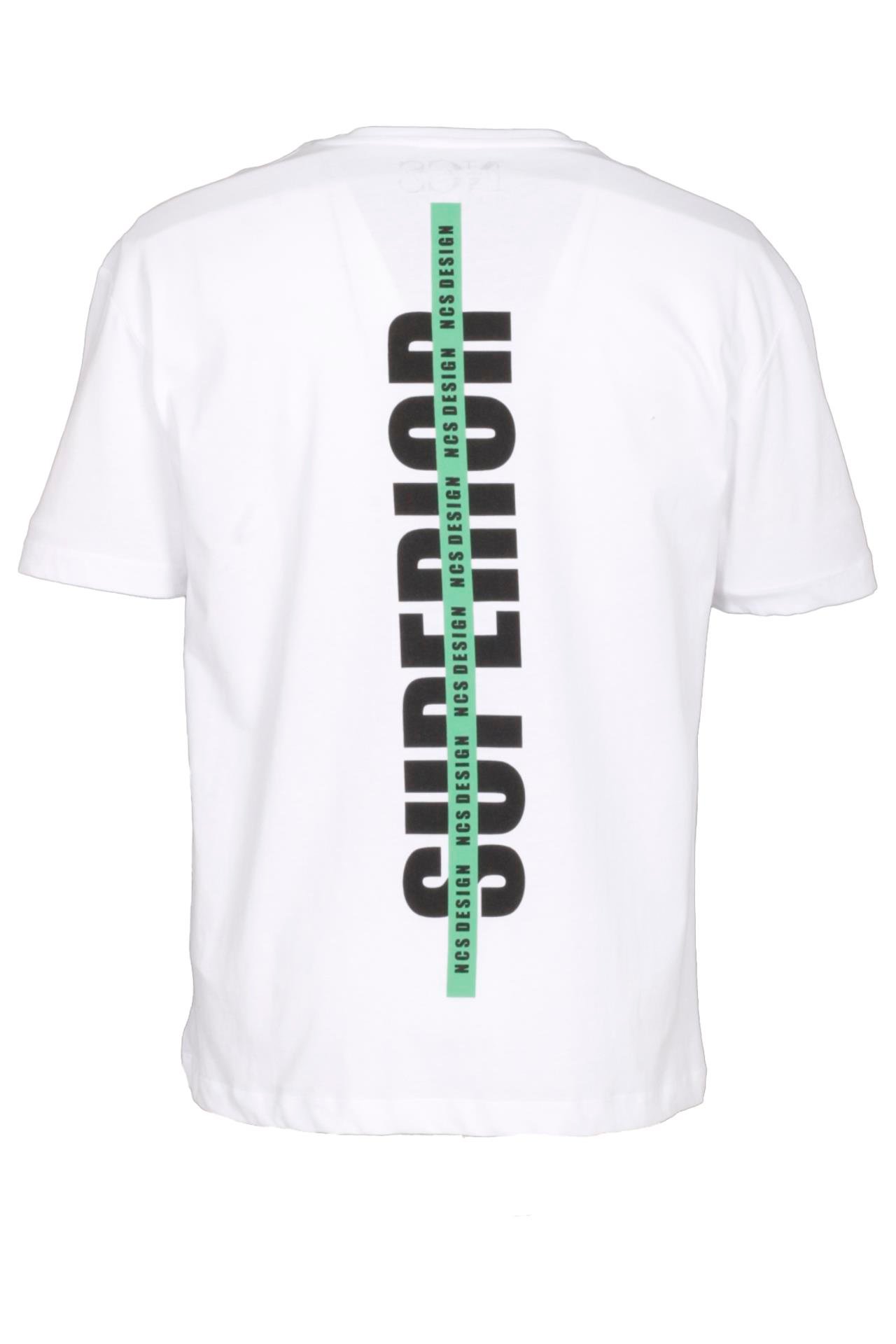 Erkek Oversize Tişört Bej Sırt Baskılı Bisiklet Yaka %100 Pamuk Slim Fit Baskılı T-shirt NCS JEANS 1190