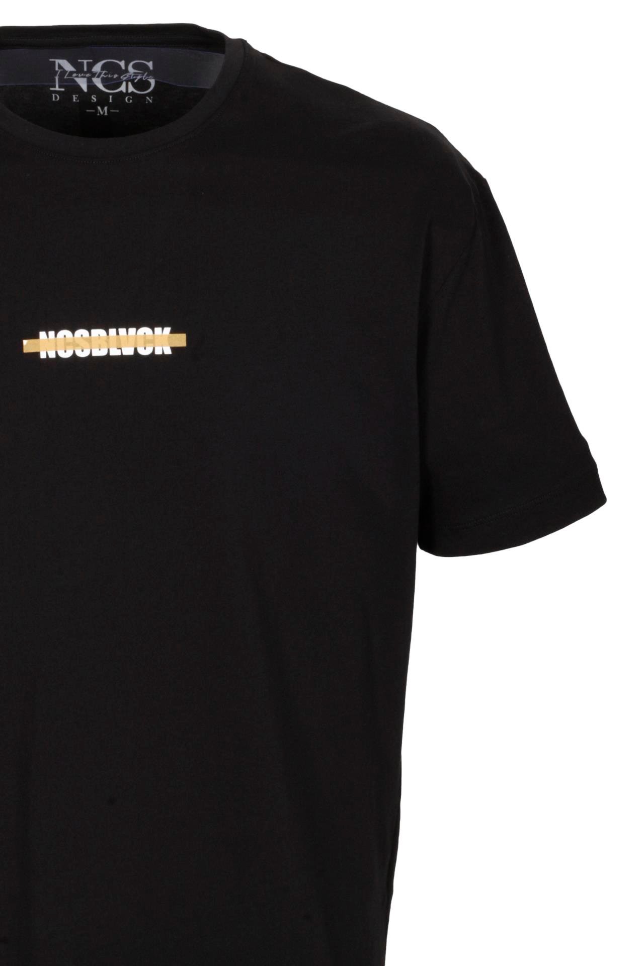 Erkek Oversize Tişört Siyah Sırt Baskılı Bisiklet Yaka %100 Pamuk Slim Fit Baskılı T-shirt NCS JEANS 1190