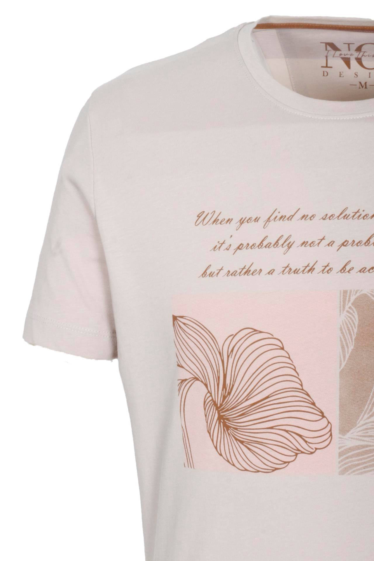 Erkek Polo Yaka Tişört Bej Slim Fit Ribanalı %100 Pamuk Desenli T-shirt NCS JEANS 1208