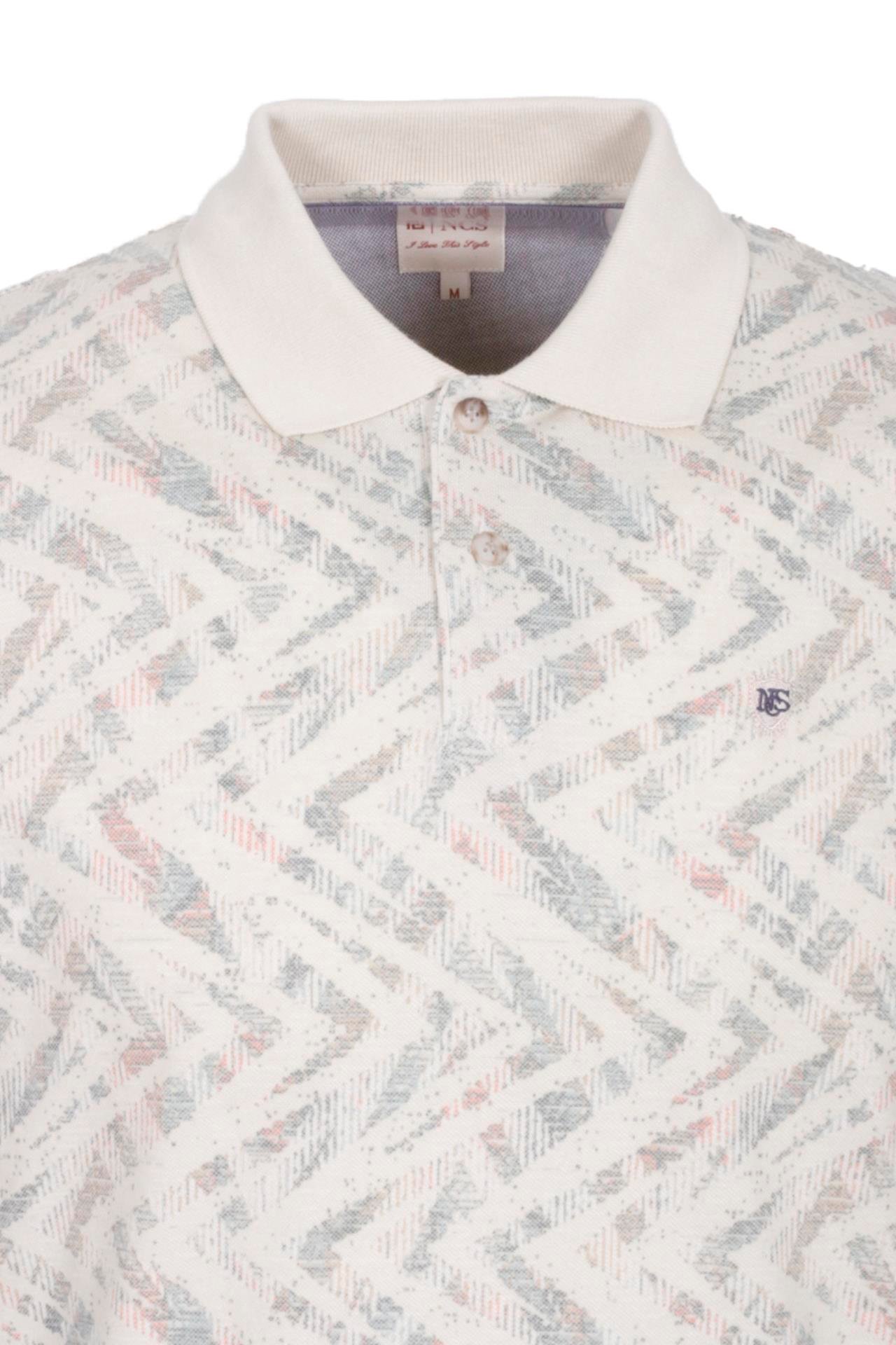 Erkek Polo Yaka Tişört Bej Slim Fit Ribanalı Kol Pamuklu Baskılı T-shirt NCS JEANS 1254