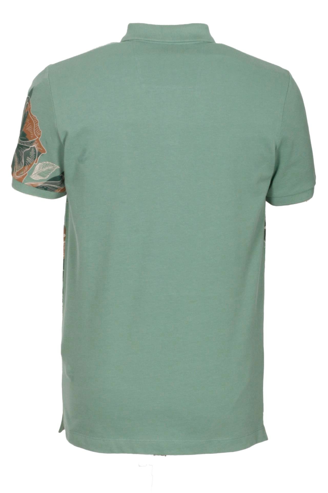 Erkek Polo Yaka Tişört ÇAĞLA %100 Pamuk Slim Fit Ribana'lı Kol Floral Desenli T-shirt NCS JEANS 1189