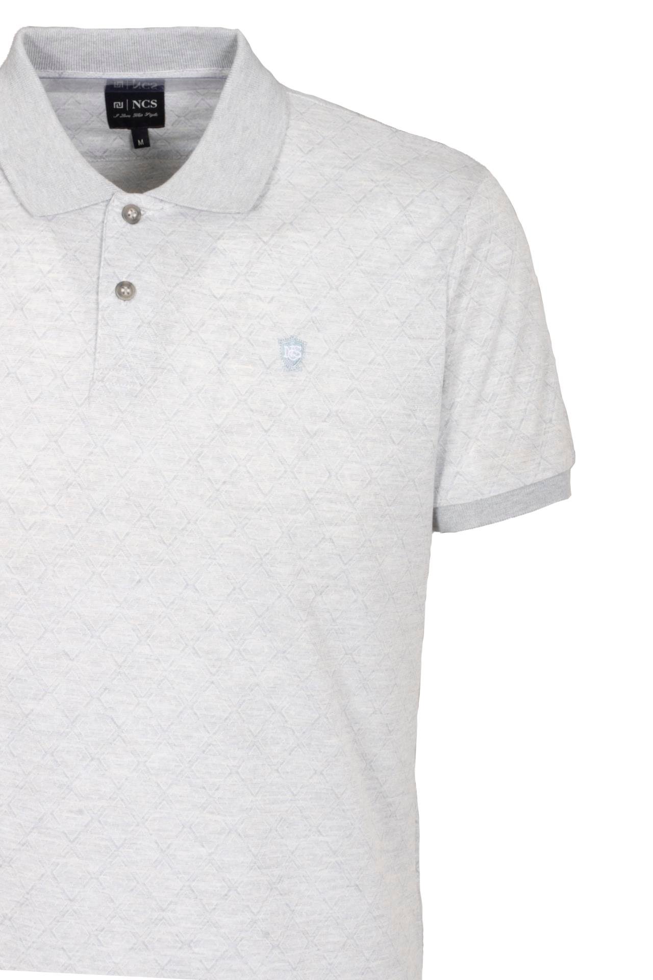 Erkek Polo Yaka Tişört Mavi Dokulu %100 Pamuk Slim Fit Ribanalı Kol T-shirt NCS JEANS 1250