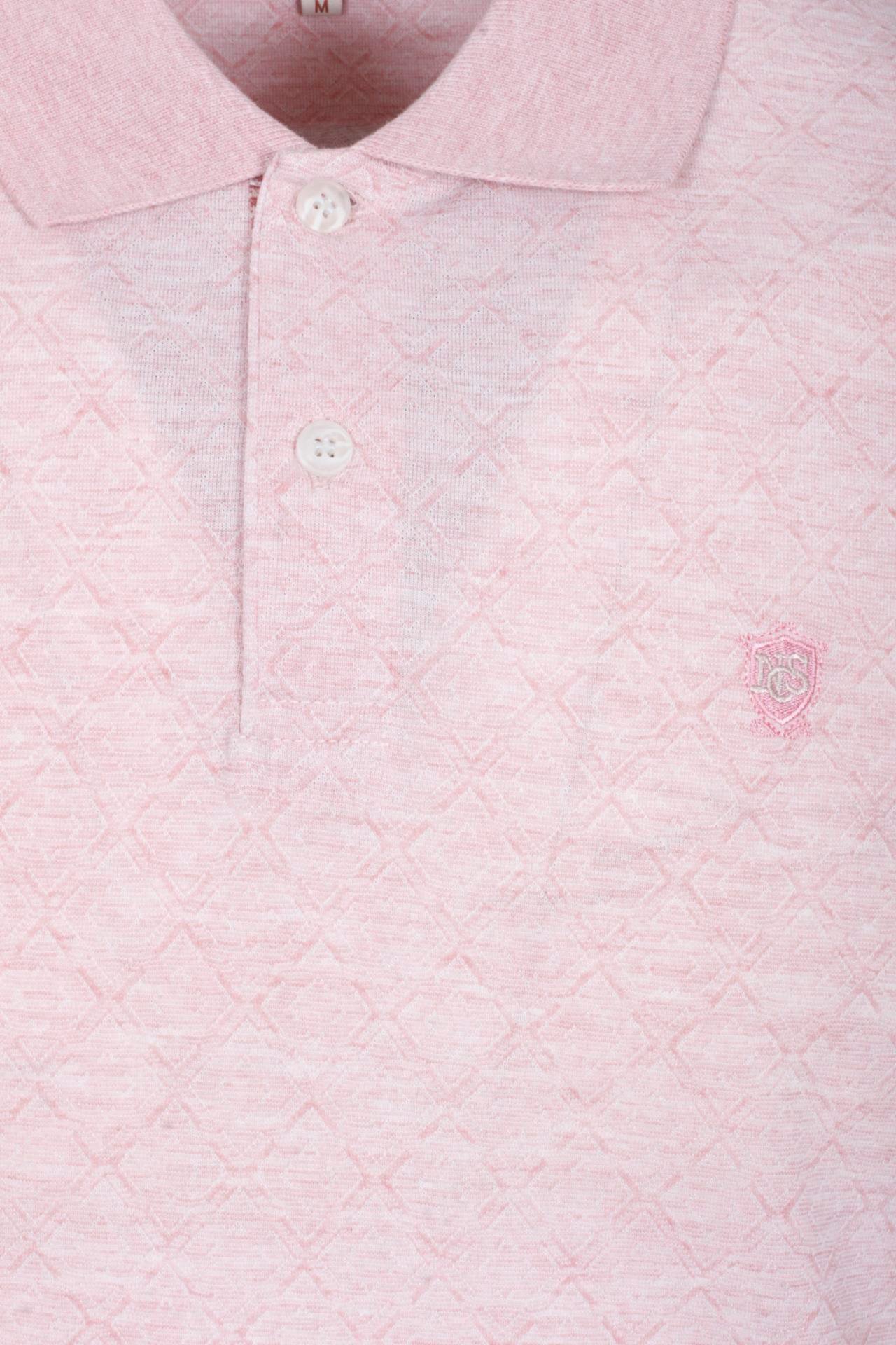 Erkek Polo Yaka Tişört Nar Çiçeği Dokulu %100 Pamuk Slim Fit Ribanalı Kol T-shirt NCS JEANS 1250