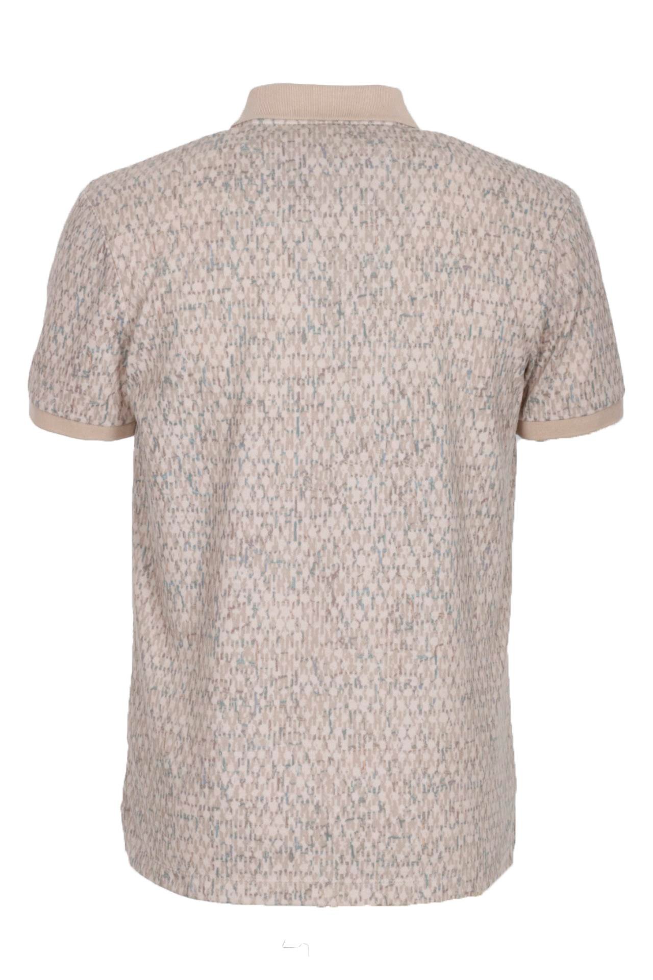 Erkek Polo Yaka Tişört Vizon Slim Fit Ribanalı Kol Pamuklu Baskılı T-shirt NCS JEANS 1253