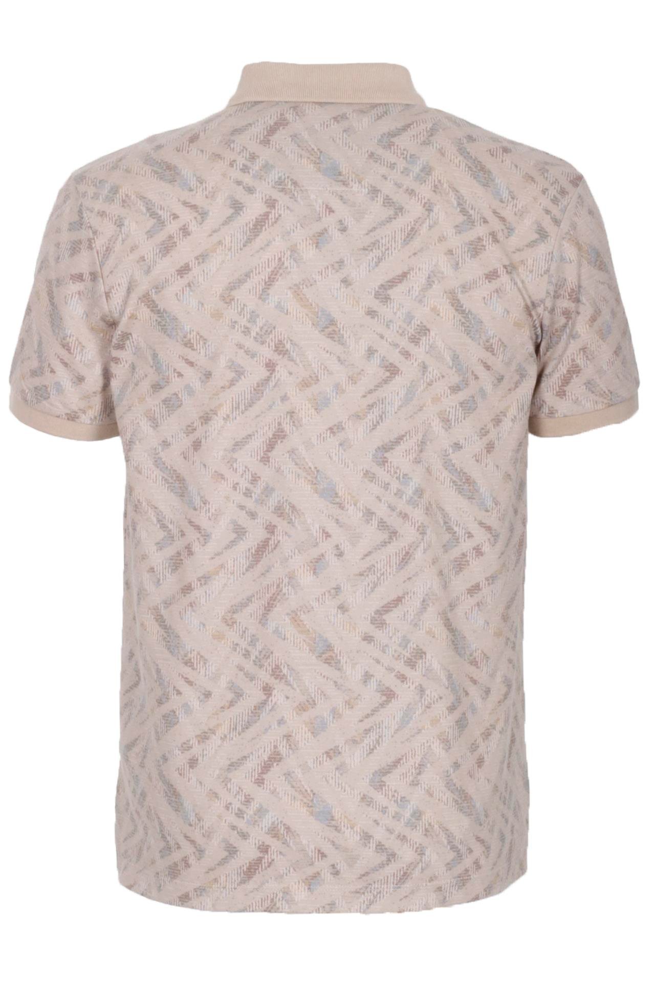 Erkek Polo Yaka Tişört Vizon Slim Fit Ribanalı Kol Pamuklu Baskılı T-shirt NCS JEANS 1254