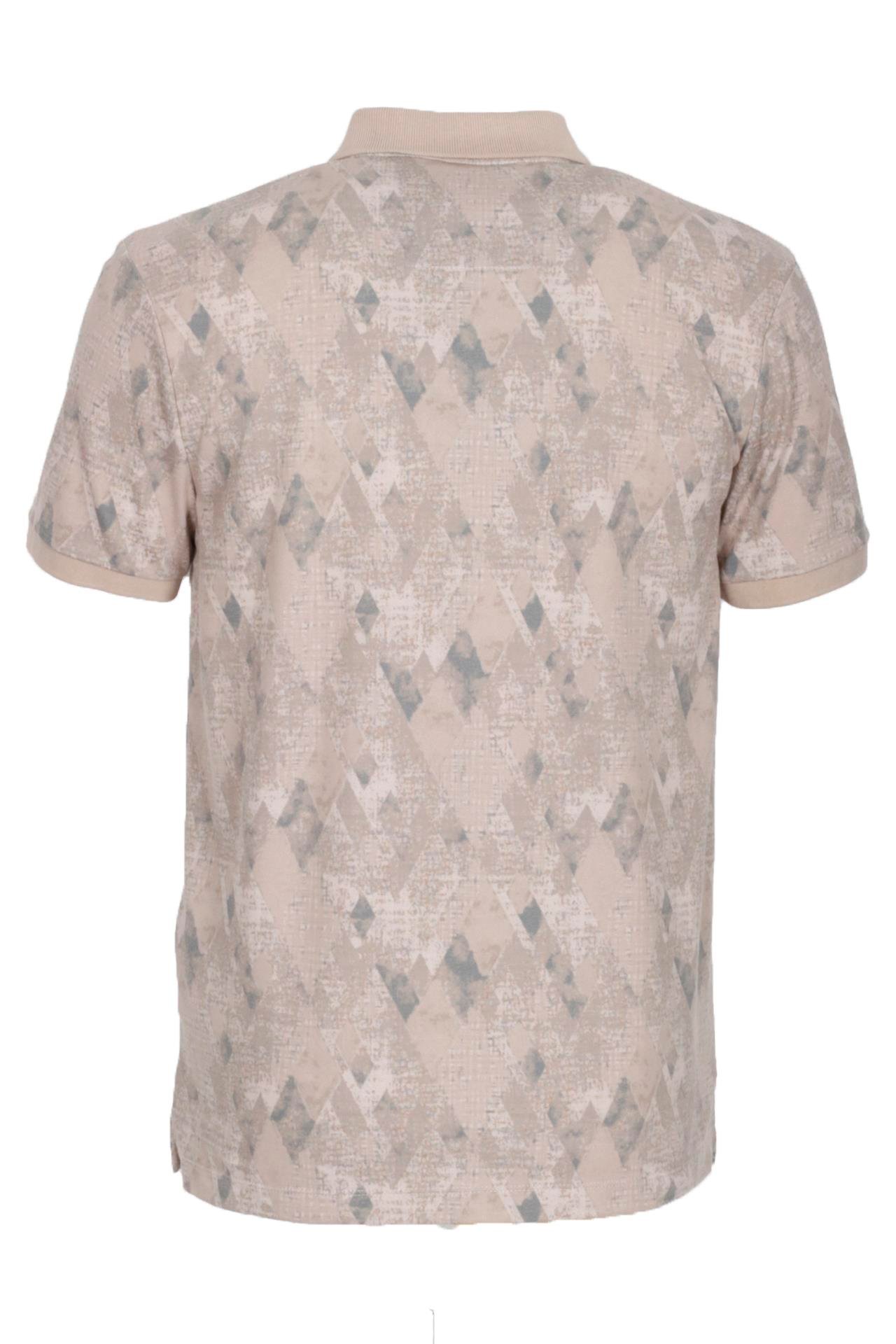 Erkek Polo Yaka Tişört Vizon Slim Fit Ribanalı Kol Pamuklu Baskılı T-shirt NCS JEANS 1251