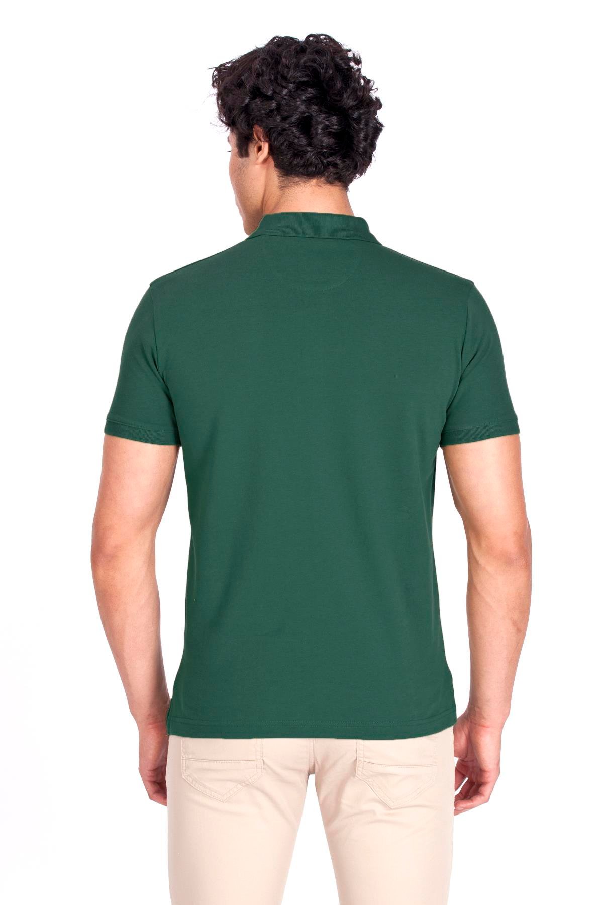 Erkek Polo Yaka Tişört Yeşil %100 Pamuk Slim Fit POLO T-SHİRT NCS JEANS 1055