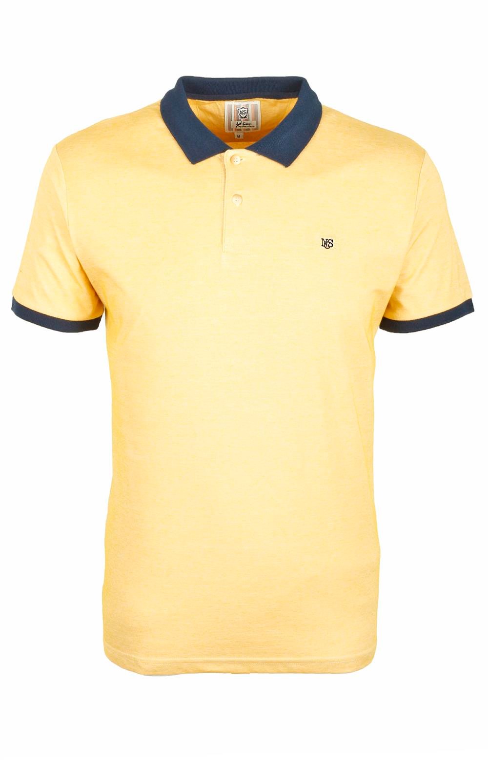 Erkek Sarı Slim Fit Polo Yaka %100 Pamuk T-shirt Jeans 1136