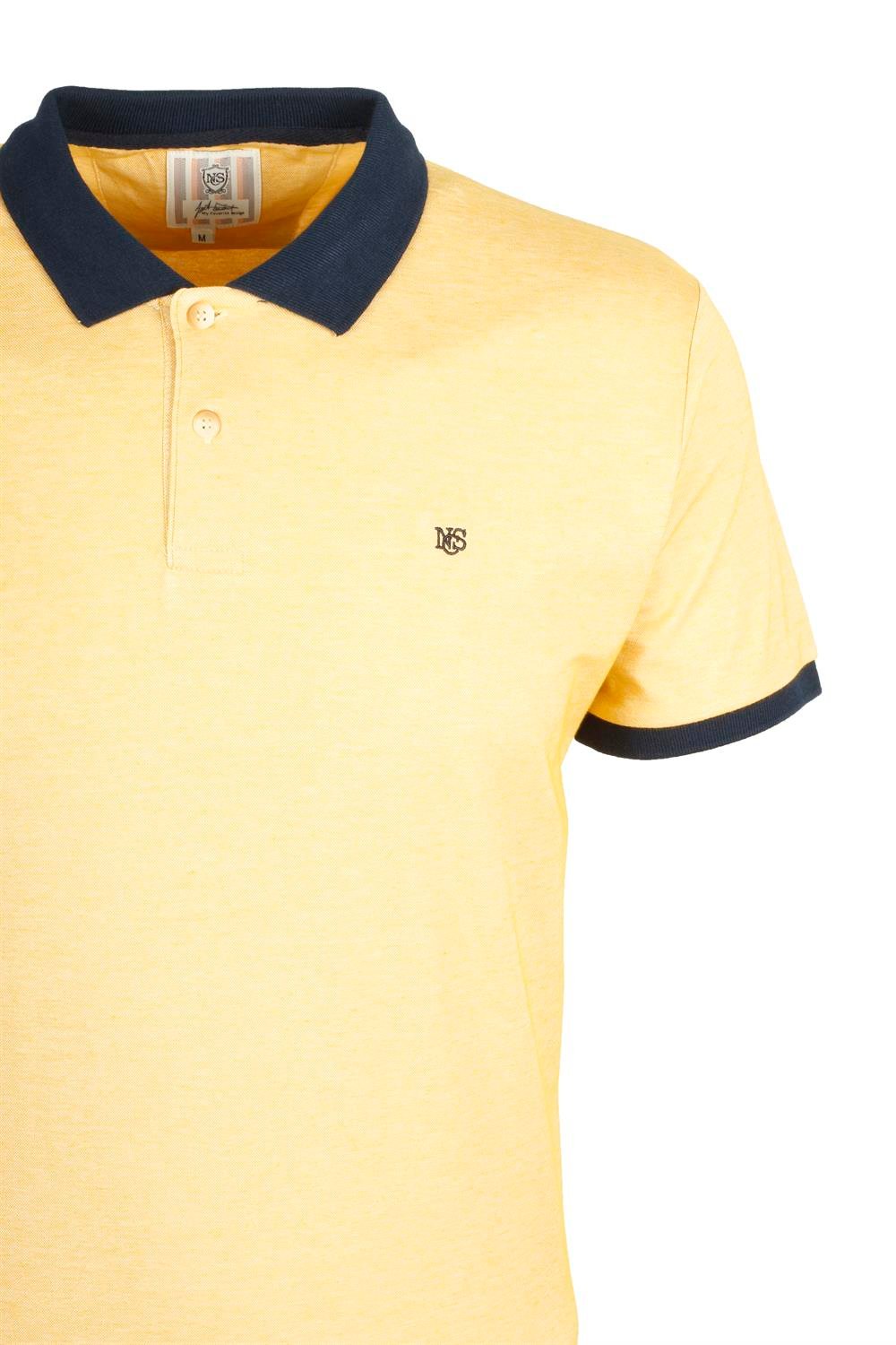 Erkek Sarı Slim Fit Polo Yaka %100 Pamuk T-shirt Jeans 1136