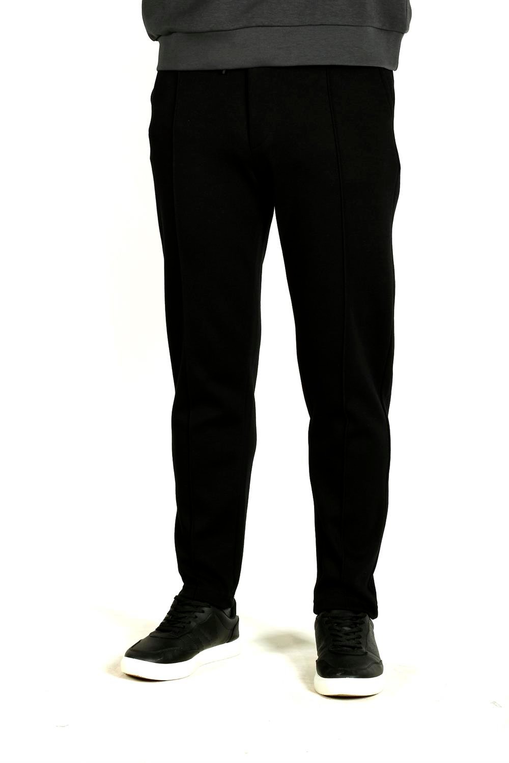 Erkek Siyah Bel İpli Slim Fit Yan Cepli Armürlü Jogger Pantolon NCS JEANS 1642